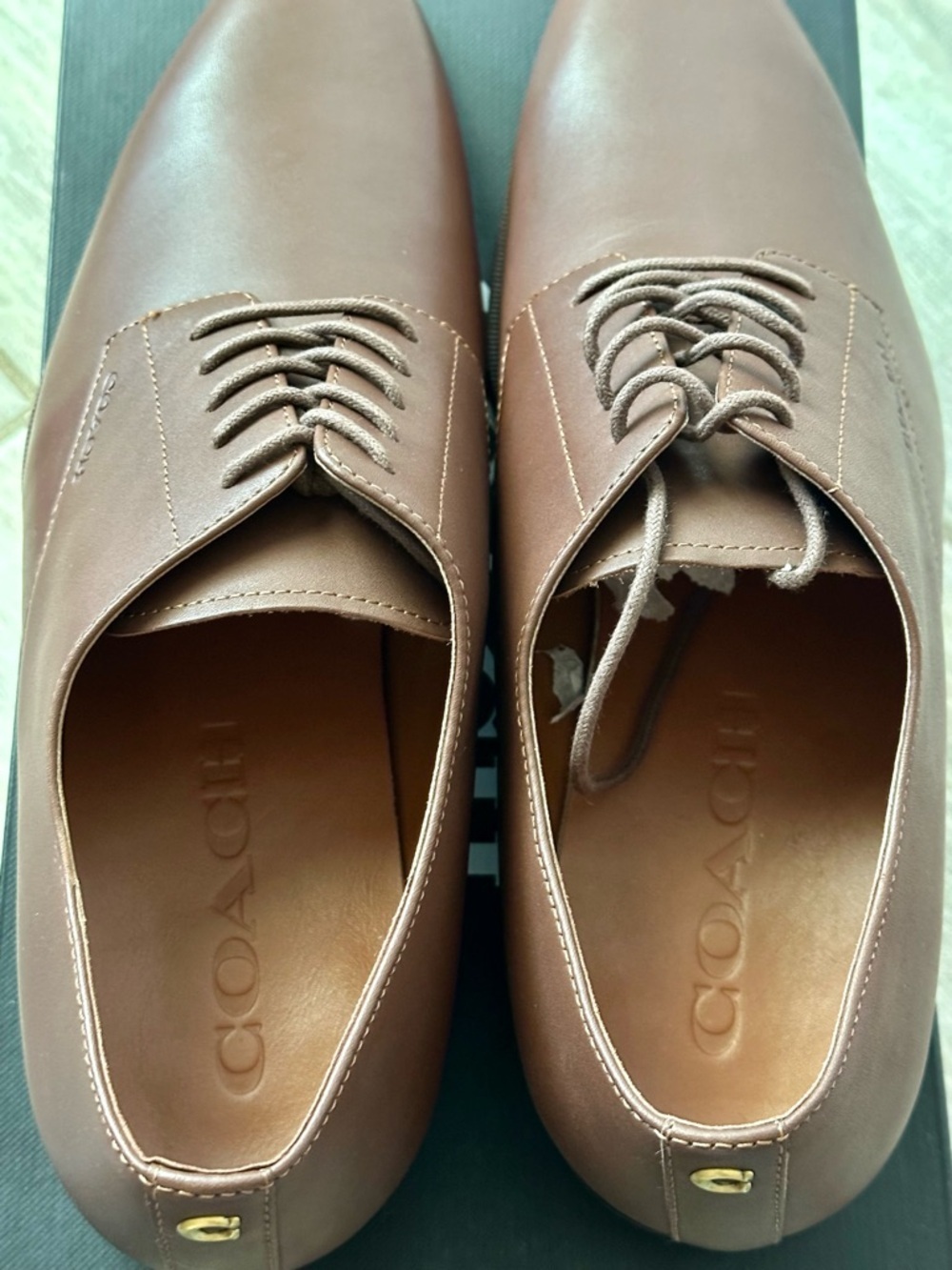 Coach Men's Brown Leather Dress Oxfords 👞 - Picture 7 of 11